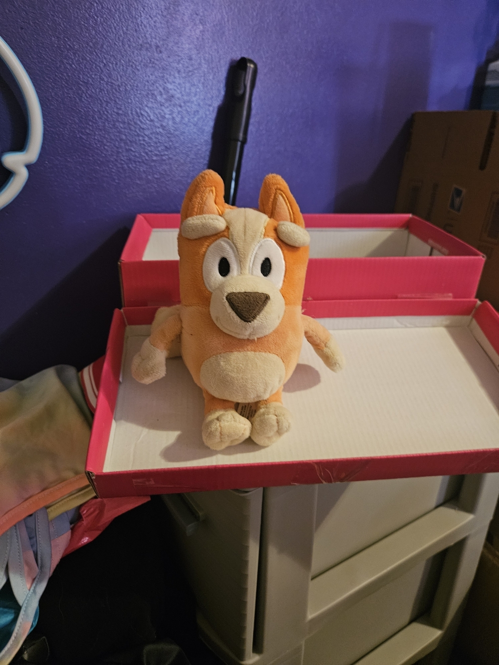 Bluey Disney Plush Porg in Beige with Red Accent